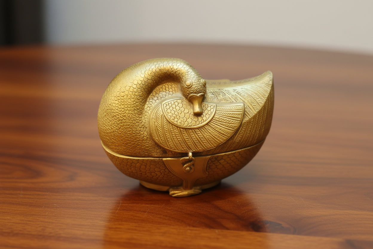 Brass Duck Jewelry Box – Handcrafted Decorative Trinket Storage, Auspicious Home Décor & Gift”