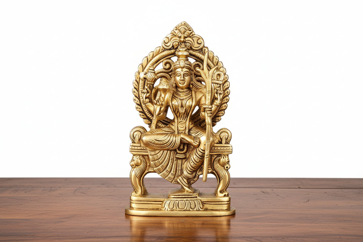 A Brass big size Rajeshwari Statue represents Goddess Rajarajeshwari (Tripura Sundari/Lalitha Devi)