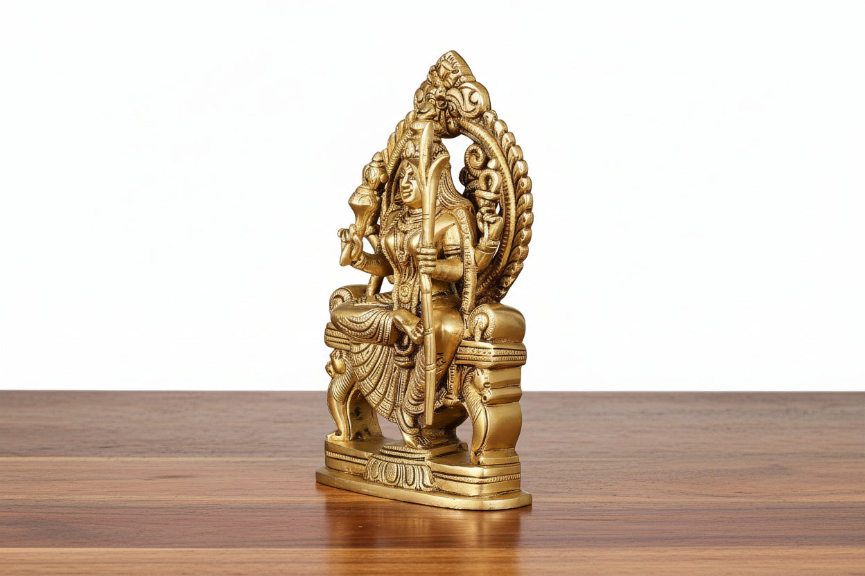A Brass big size Rajeshwari Statue represents Goddess Rajarajeshwari (Tripura Sundari/Lalitha Devi)