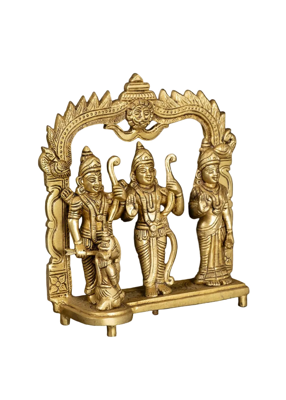 Brass Ram Darbar Idol – Lord Ram, Sita, Lakshman & Hanuman – Divine Blessings, Protection & Spiritual Decor