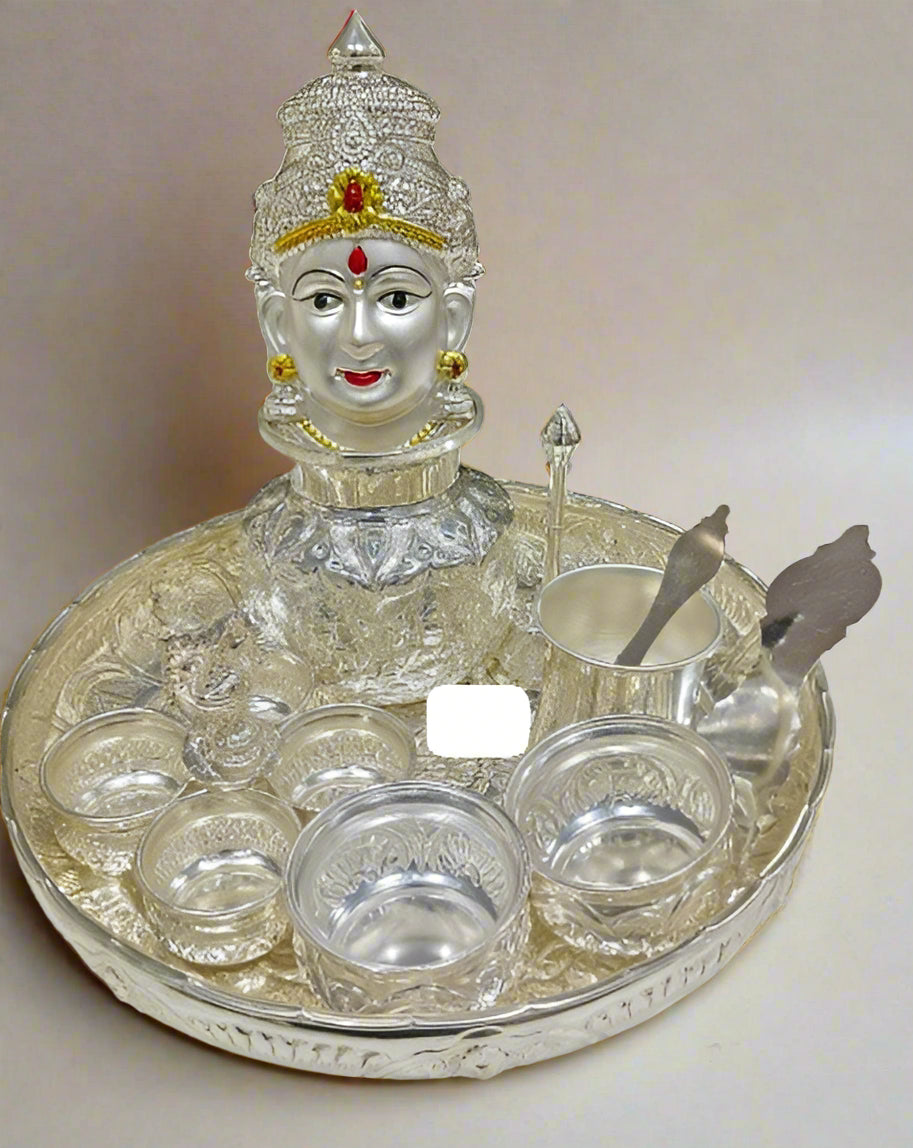 german silver pooja thali set for housewarming pooja/ varalakshmi pooja