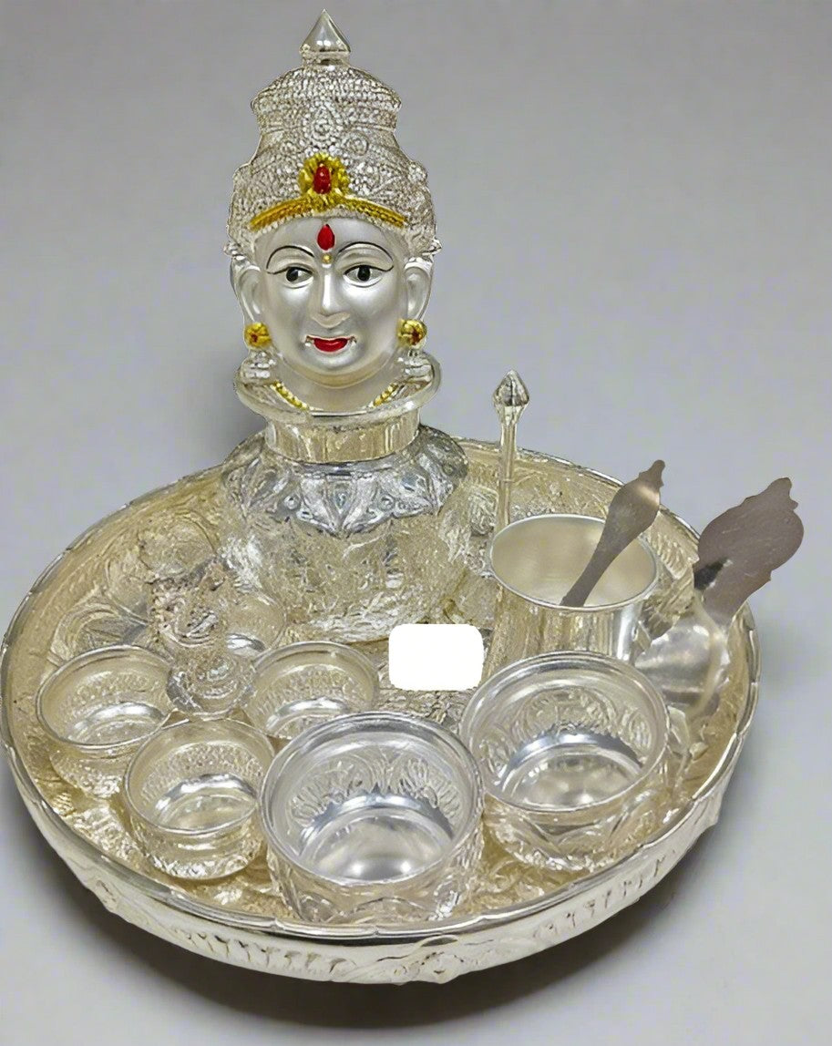 german silver pooja thali set for housewarming pooja/ varalakshmi pooja