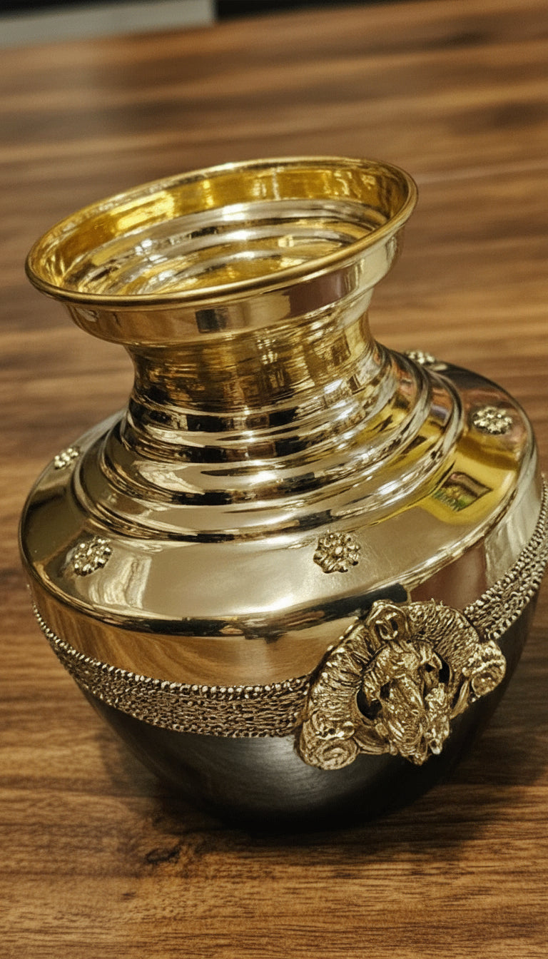 Brass Big Size Kalash / Kodapana with ganesh motif – Traditional Pooja & Home Décor
