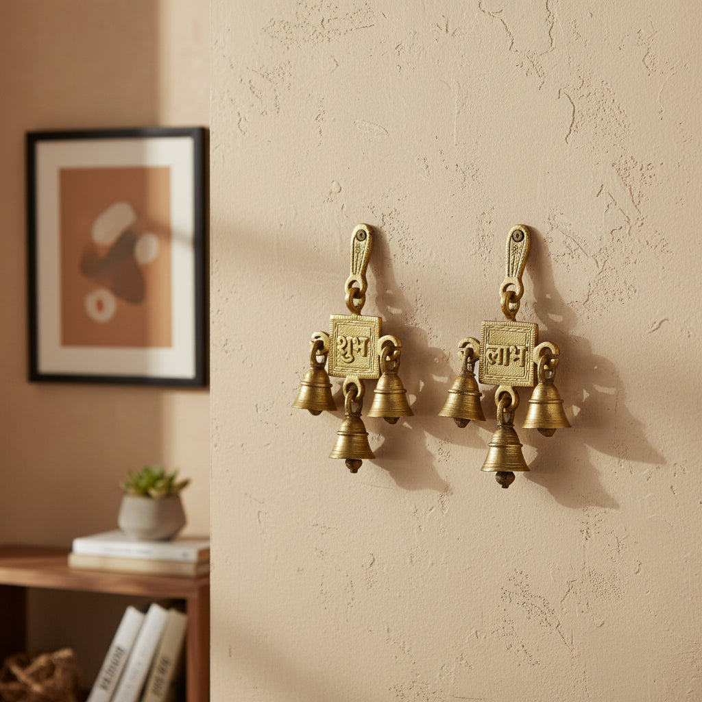 Brass Shubh Labh Wall Hanging – Auspicious Home & Temple Décor