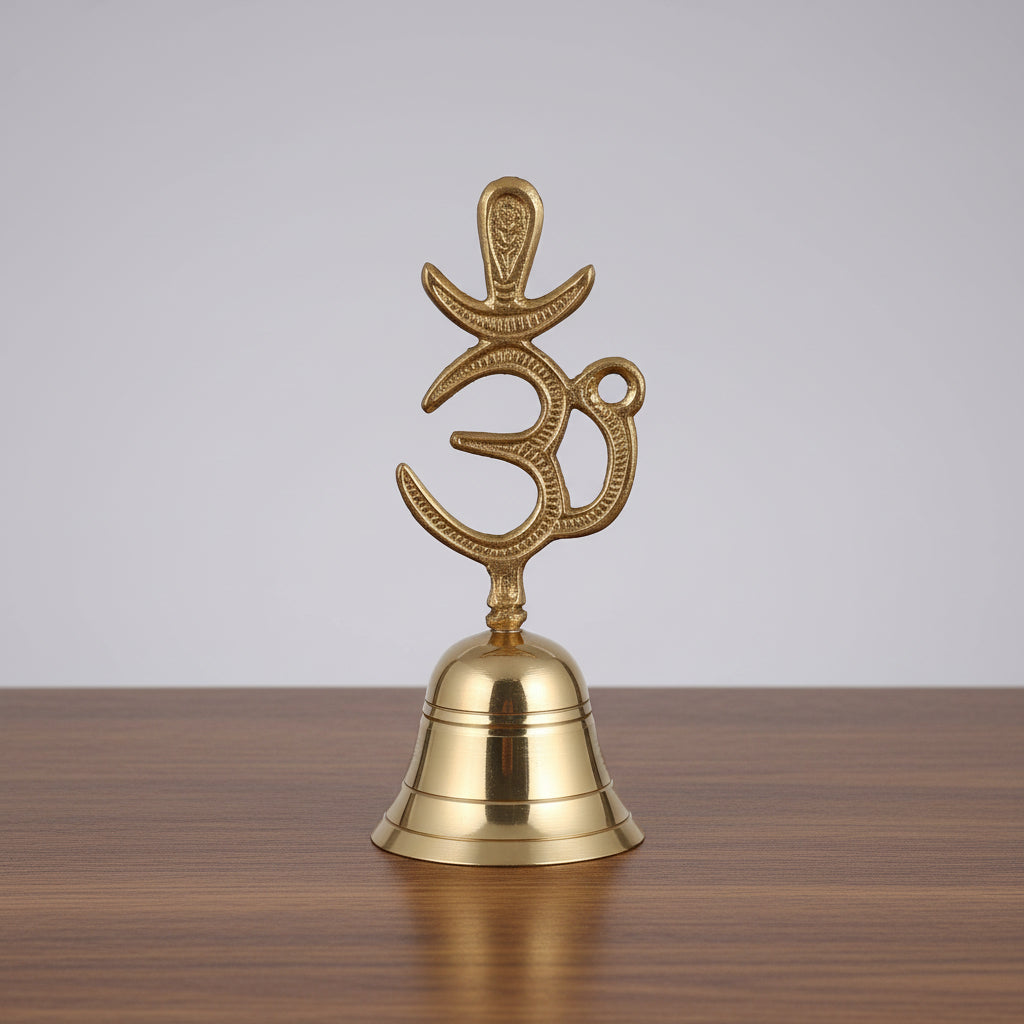 Brass Om Bell – Sacred Pooja Accessory for Temple & Home Décor