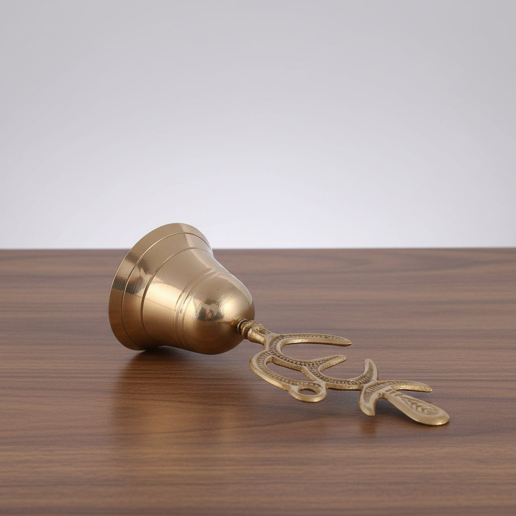 Brass Om Bell – Sacred Pooja Accessory for Temple & Home Décor