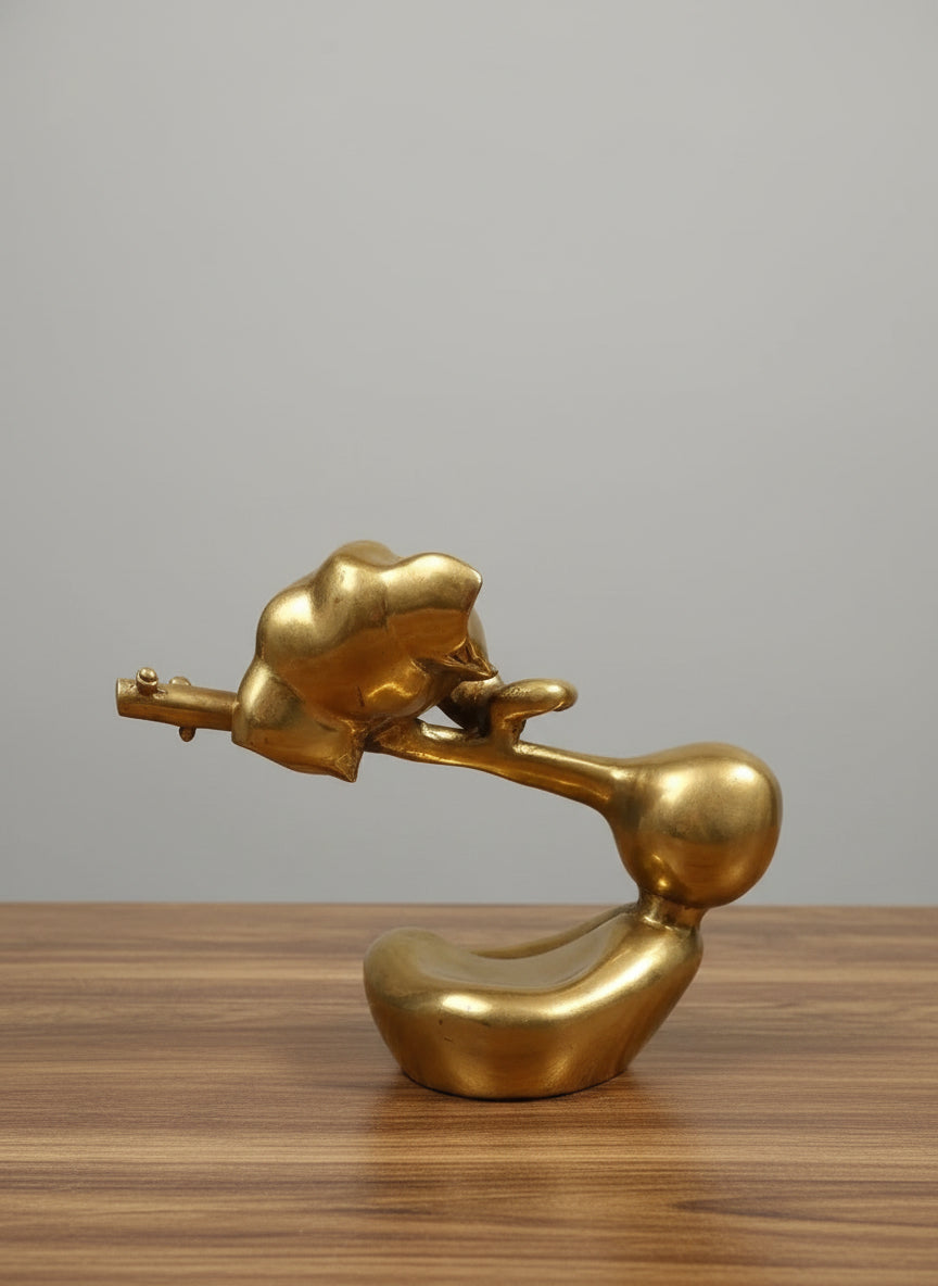 brass ganesh statue with veena for pooja/ home decor