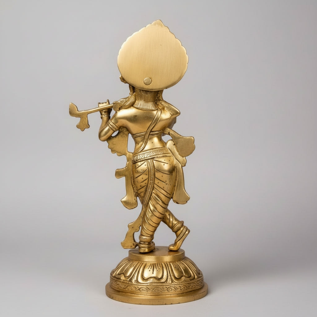 Brass Krishna Statue – Handcrafted Home Temple & Décor Idol