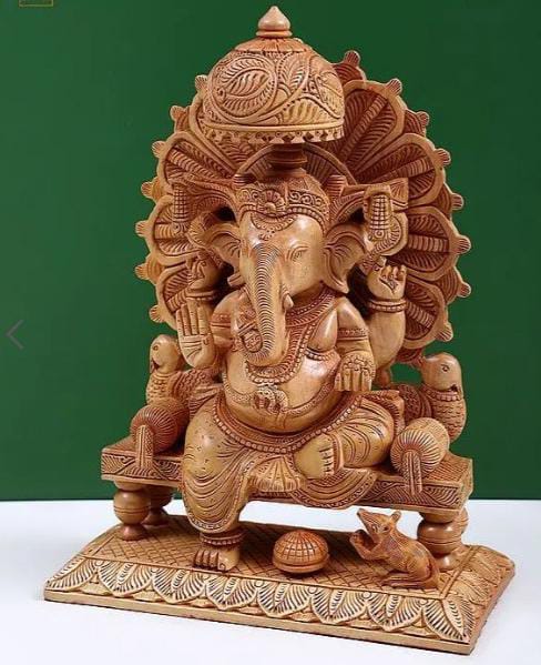 Wooden Ganesh /wooden Hand Carved Fine Ganesh Idol