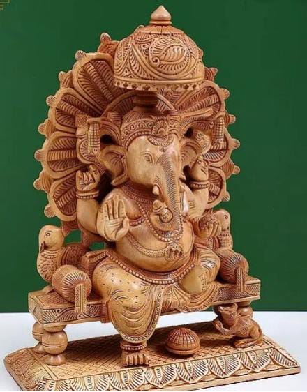 Wooden Ganesh /wooden Hand Carved Fine Ganesh Idol