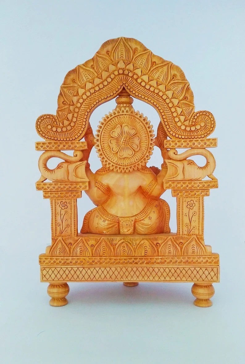 Wooden Ganesh /wooden Hand Carved Fine Ganesh Idol