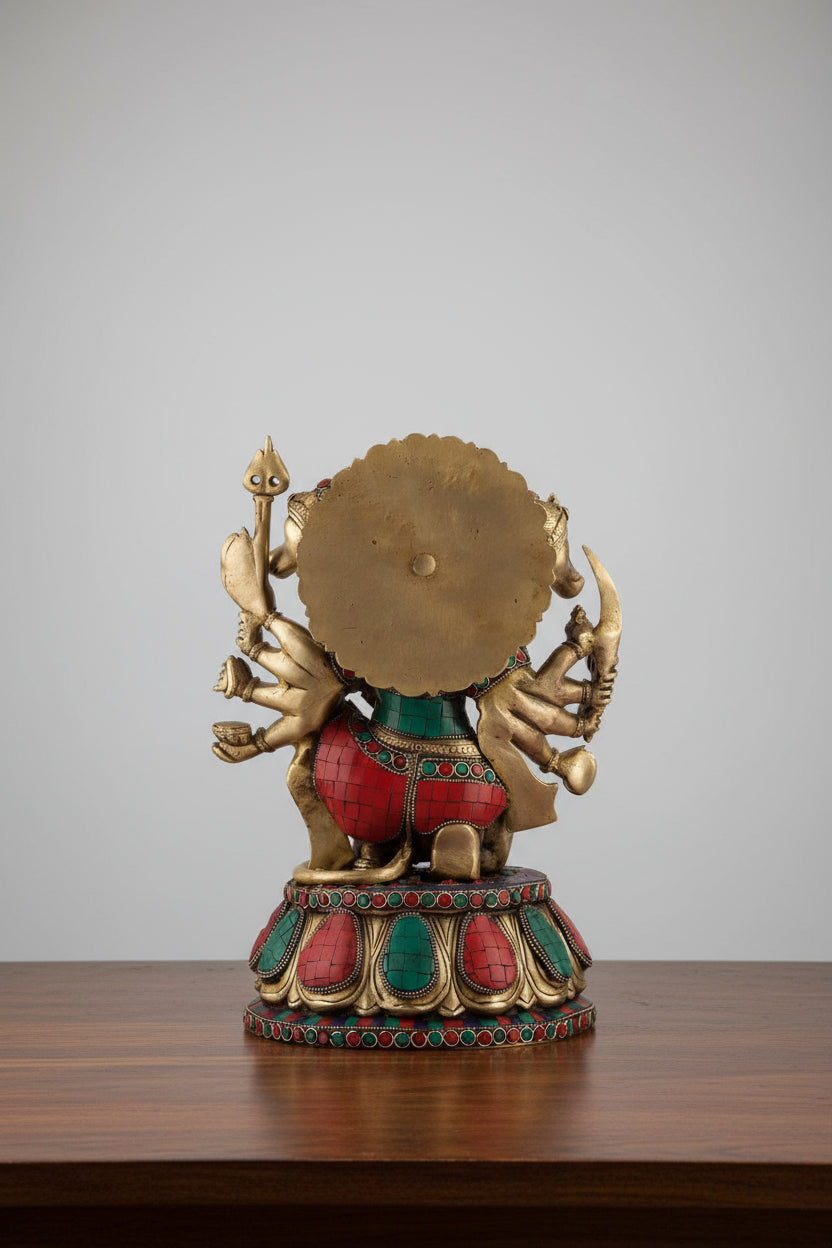 Brass panchmukhi Hanuman with Stone Work Idol, Statue/showpiece/Home décor