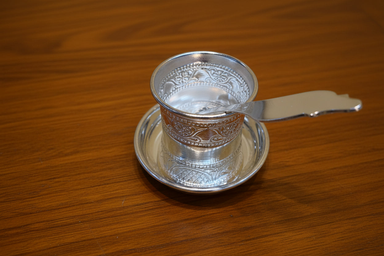 German Silver Panchpatra Set – For Housewarming & Daily Pooja