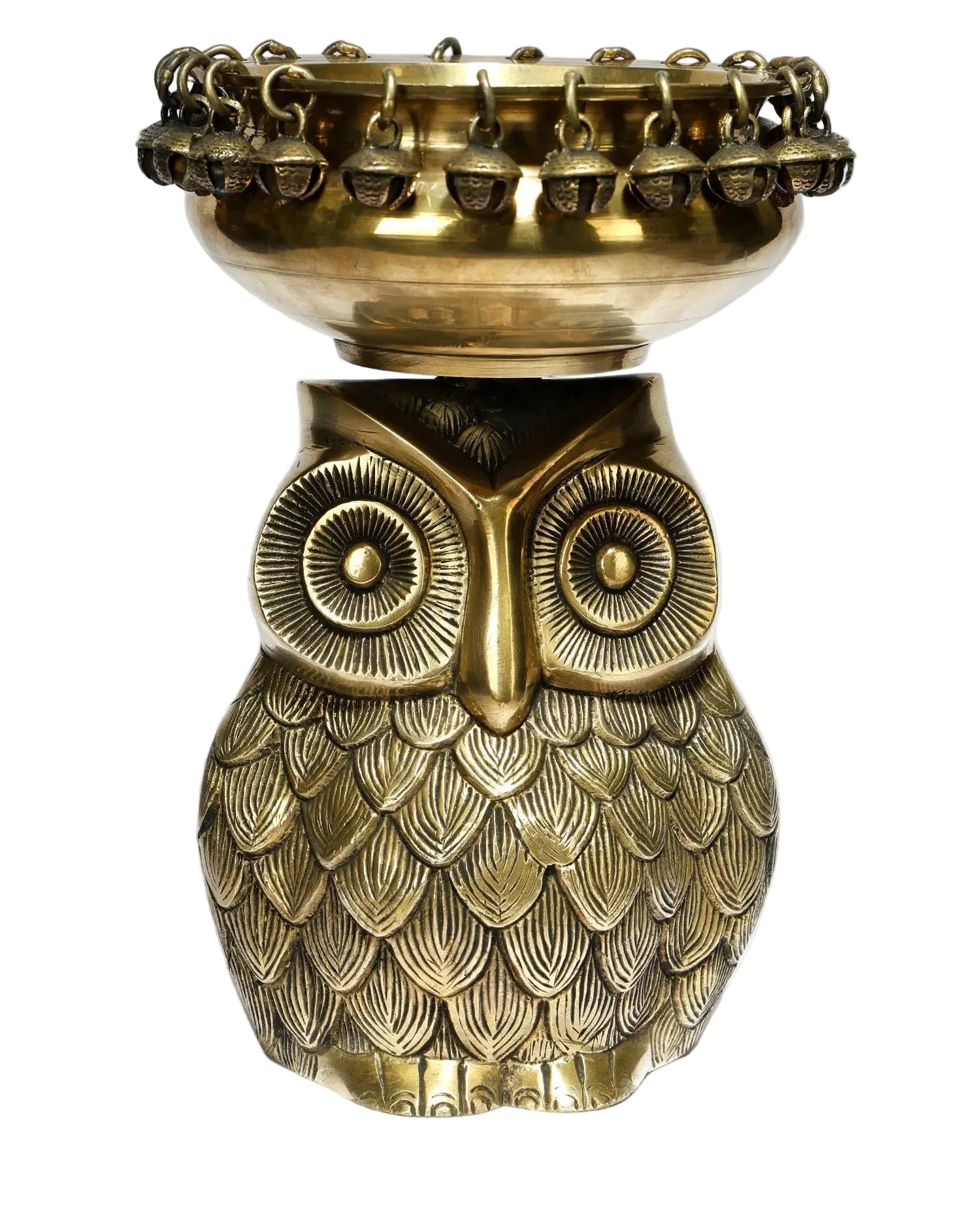 Brass Urli on Owl Head – For Home Décor & Pooja