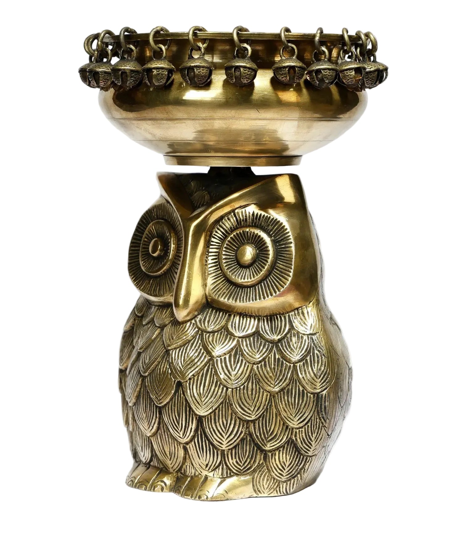 Brass Urli on Owl Head – For Home Décor & Pooja