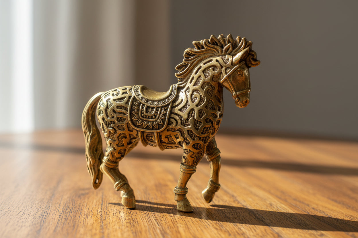 Brass Horse Statue – Majestic Showpiece for Home Décor, Office & Gifting