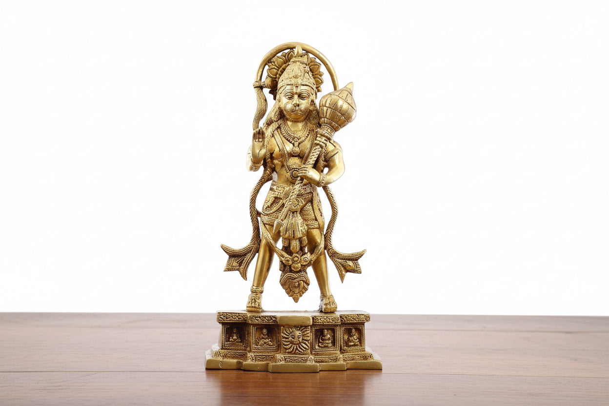 Brass Hanuman Statue – Sacred Showpiece for Home Décor, Temple & Spiritual Gifting