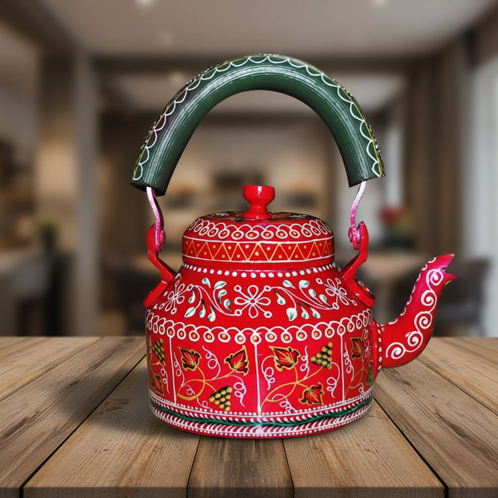 Handmade Colorful Decorative Kettle | Artistic Home Décor Accent | Kitchen Display Piece