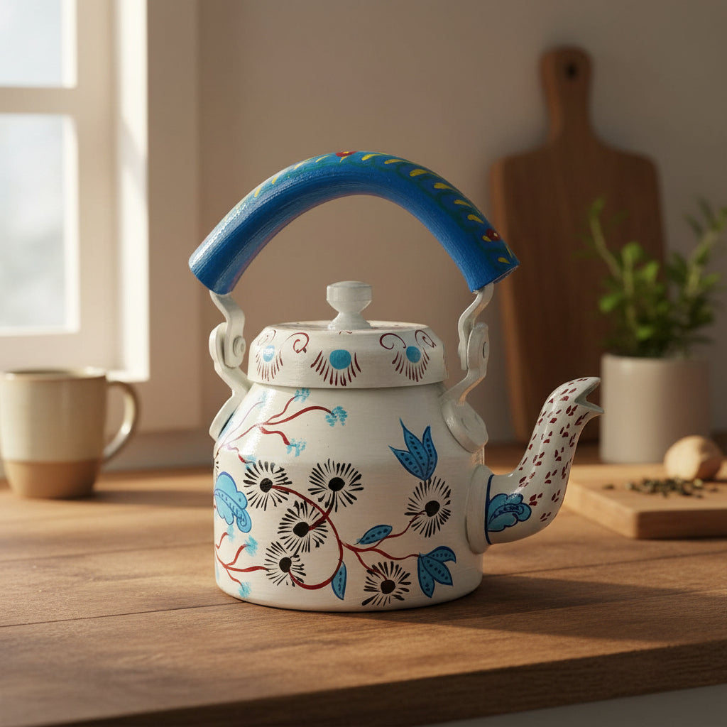 A BEAUTIFUL HANDMADE COLORFUL KETTLE