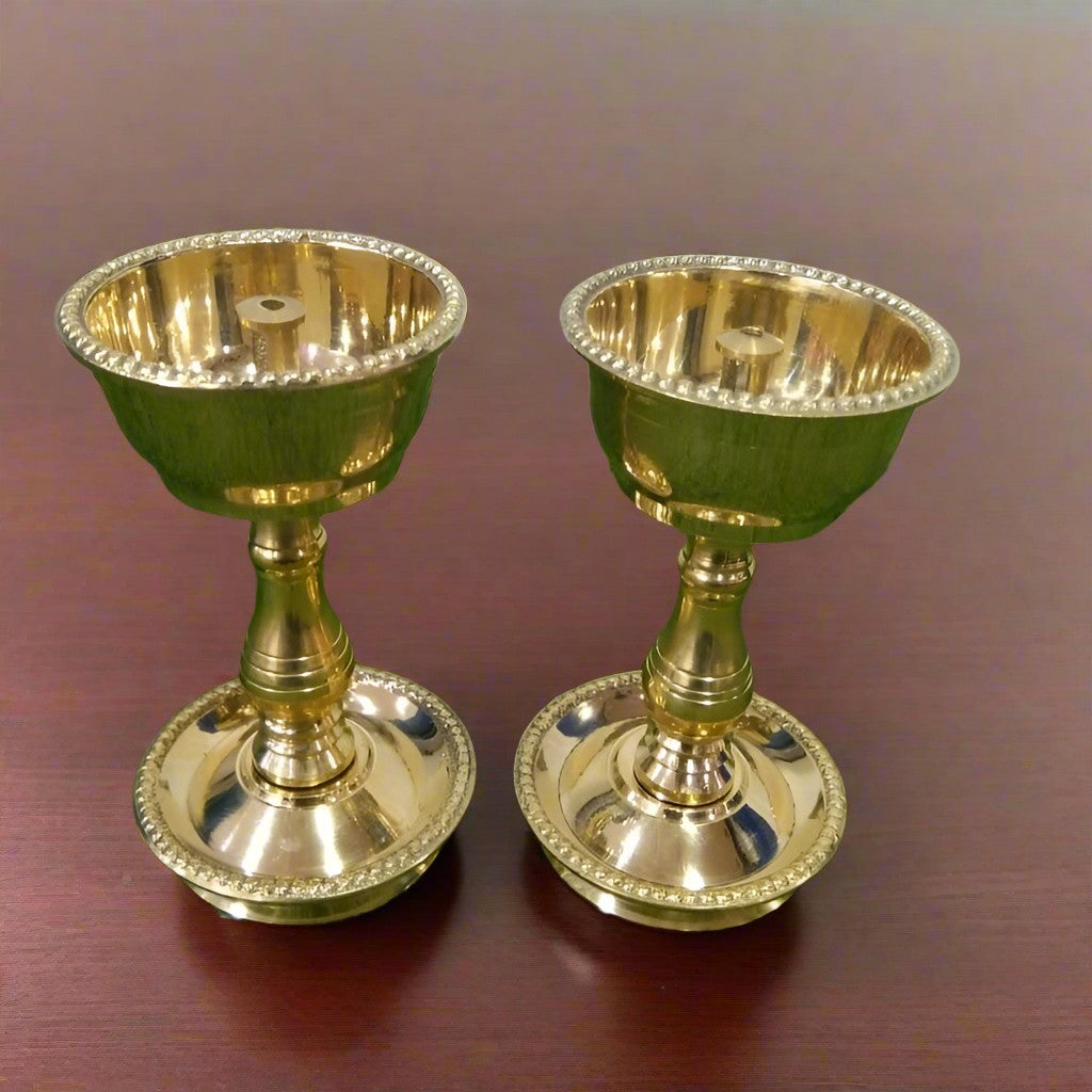 brass set of 2 diya for housewarming gift/ diwali