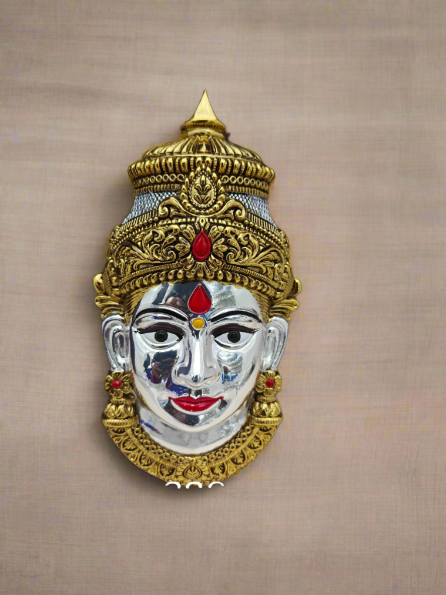 german silver lakshmi face for vara lakshmi pooja/ diwali/ housewarming
