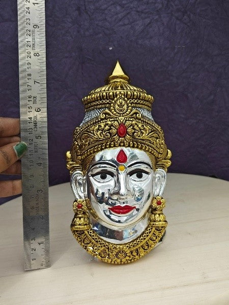 german silver lakshmi face for vara lakshmi pooja/ diwali/ housewarming