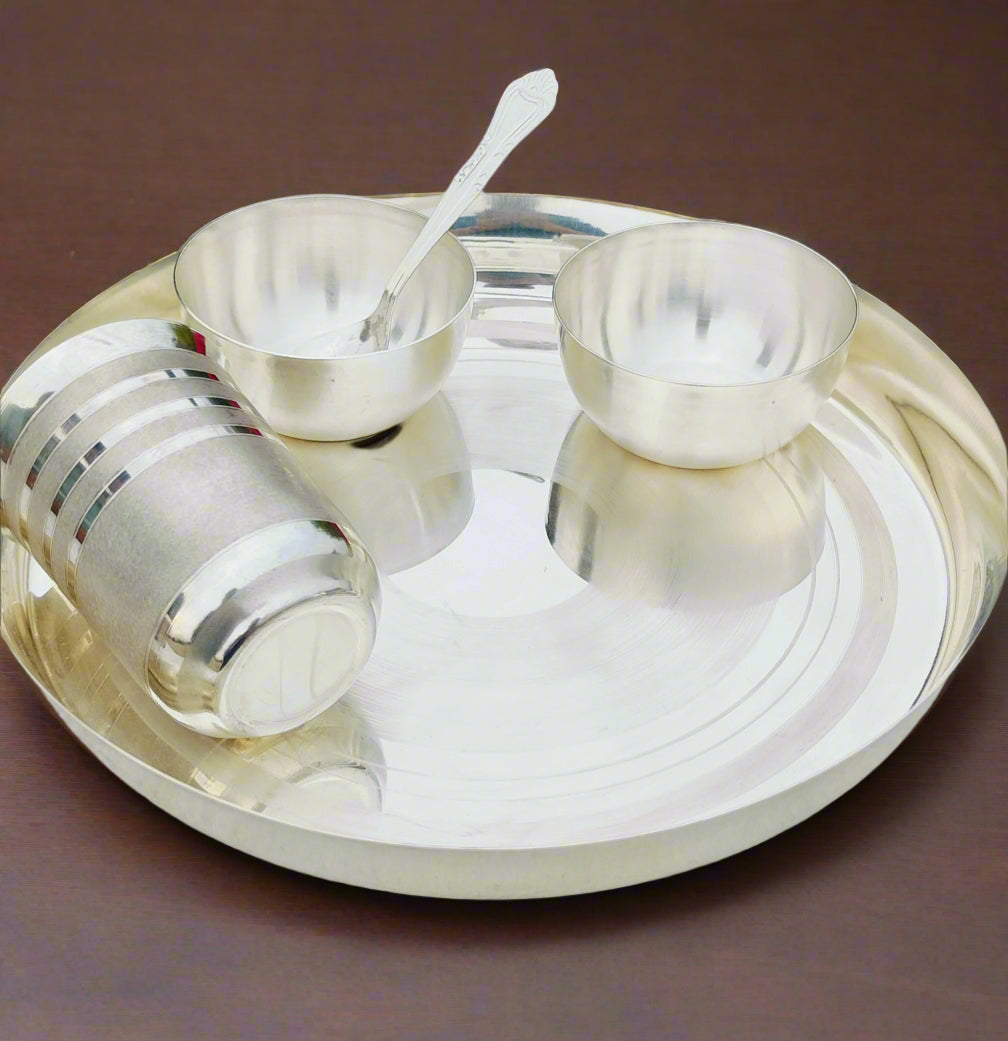 german silver pooja thali set/ dinner set