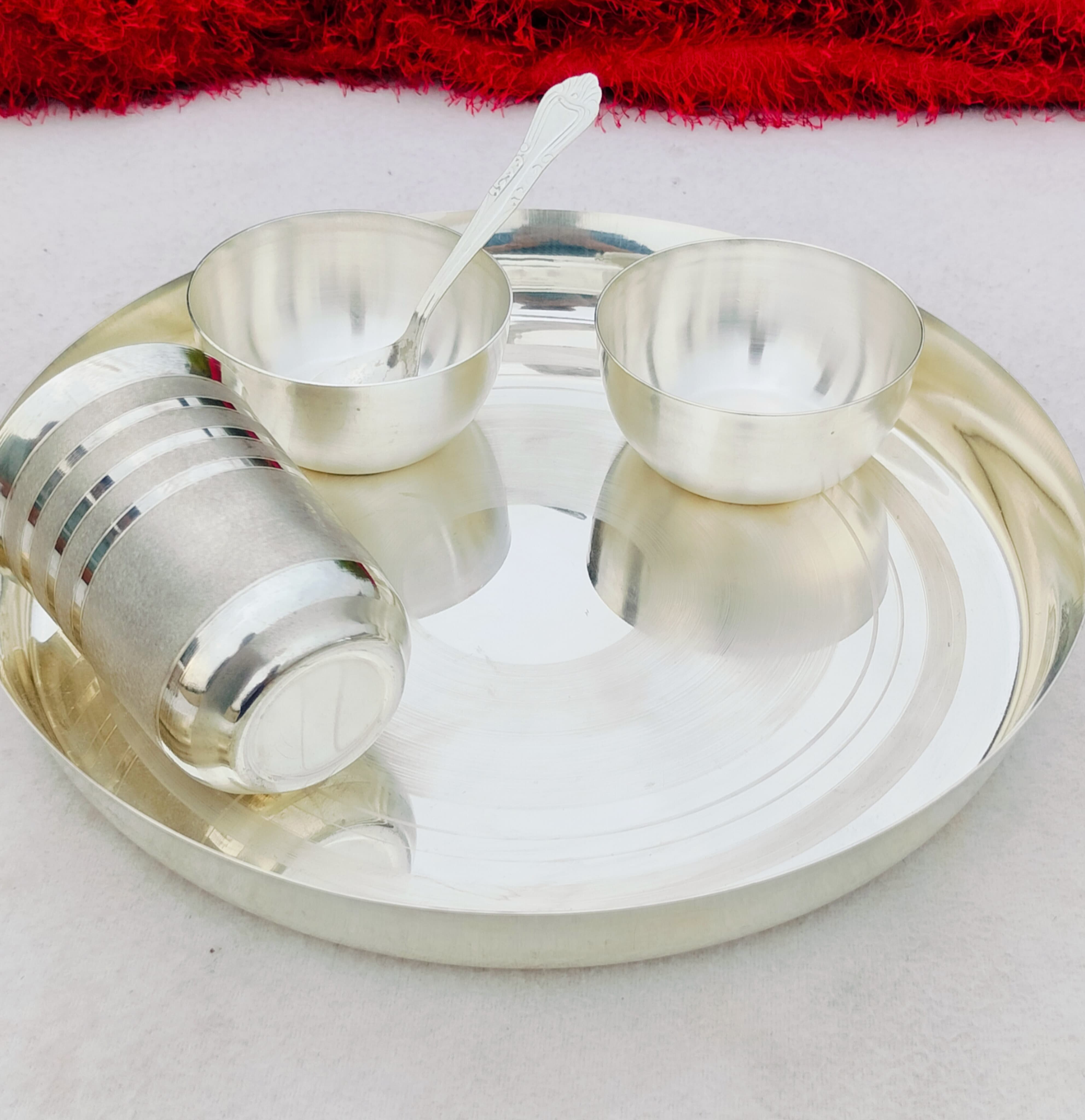 german silver pooja thali set/ dinner set