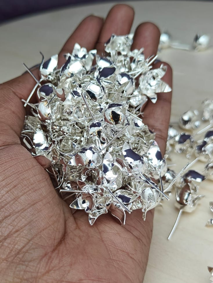 german silver golden and silver flower pooja flowers set of 108 flowers each set for pooja
