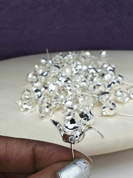 german silver silver pooja flowers set of 108 flowers for pooja