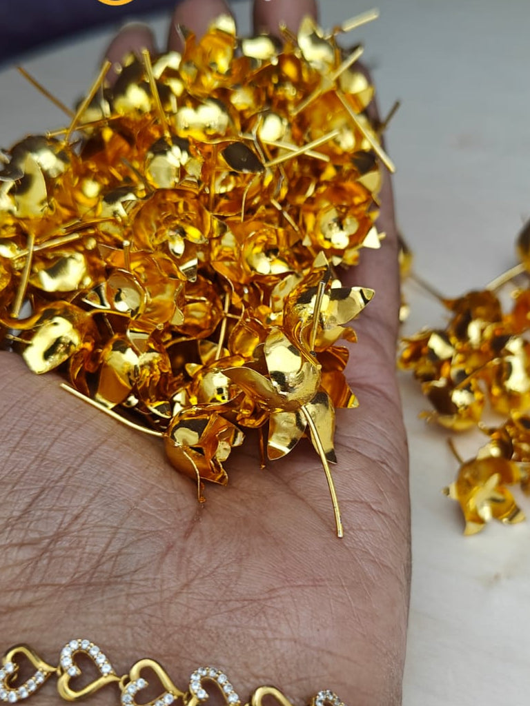 german silver golden and silver flower pooja flowers set of 108 flowers each set for pooja