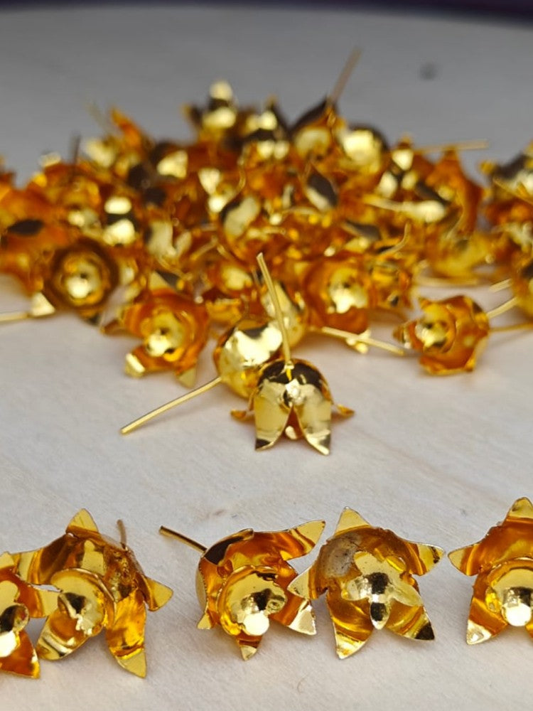 german silver golden pooja flowers set of 108 flowers for pooja