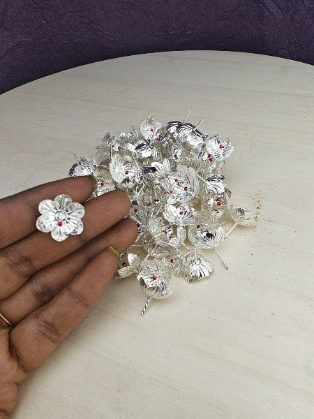 german silver silver flower pooja flowers set of 108 flowers for pooja