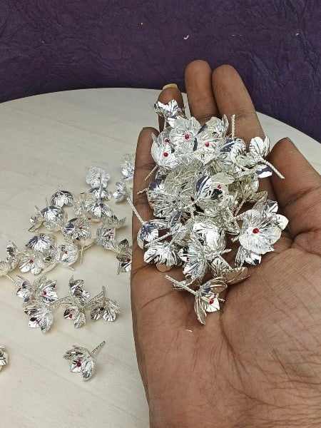 german silver silver flower pooja flowers set of 108 flowers for pooja
