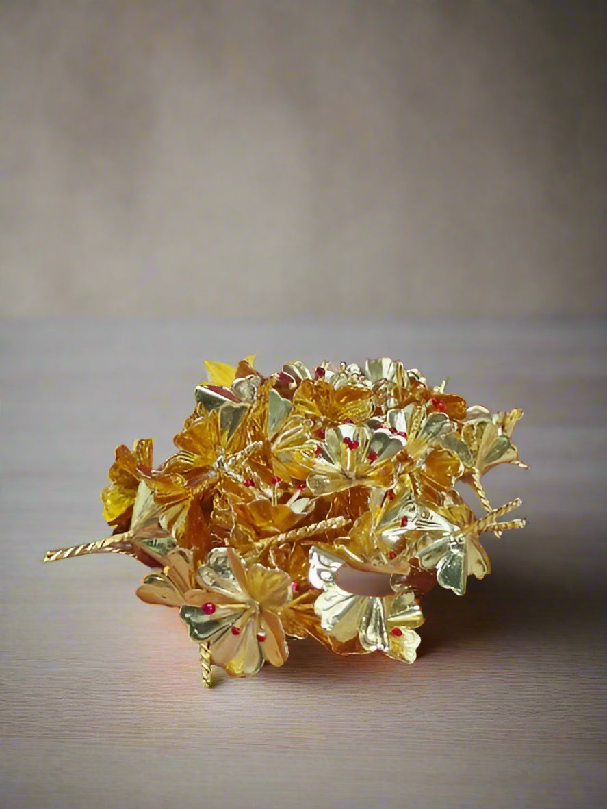 german silver golden flower pooja flowers set of 108 flowers for pooja