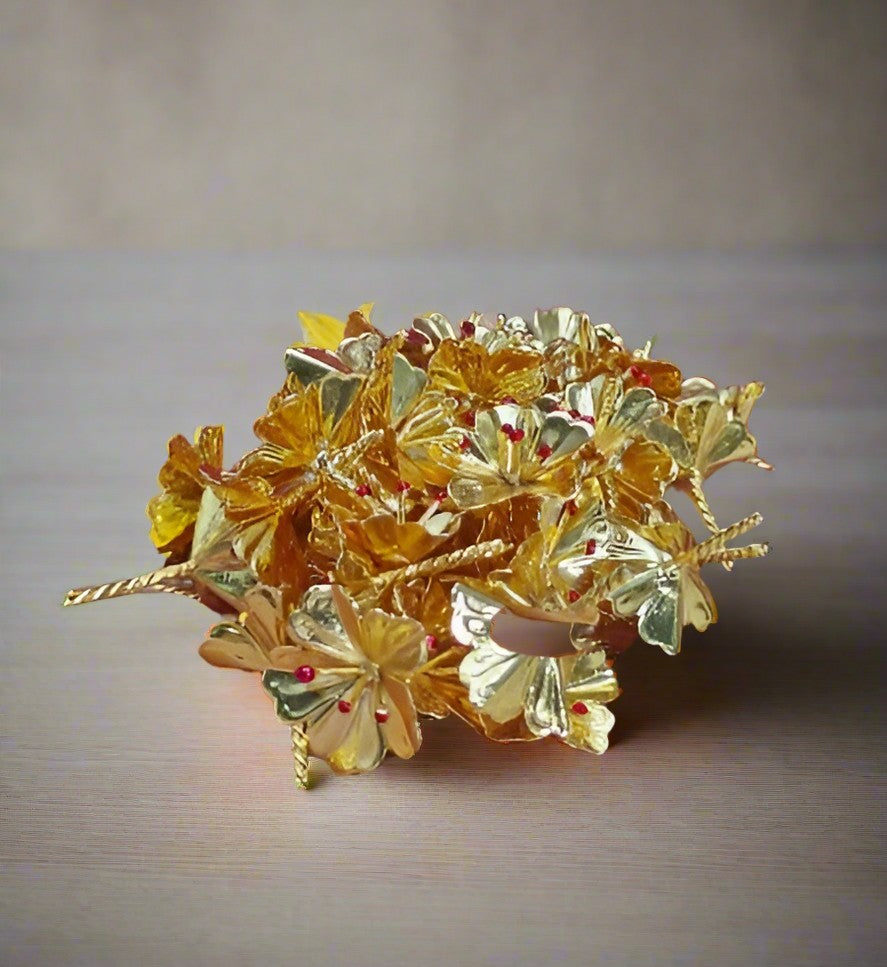 german silver golden flower pooja flowers set of 108 flowers for pooja
