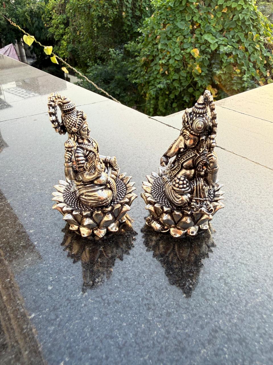 German Silver Ganesh Kalash with Lakshmi Ganesh Idol – Diwali & Housewarming Pooja Décor