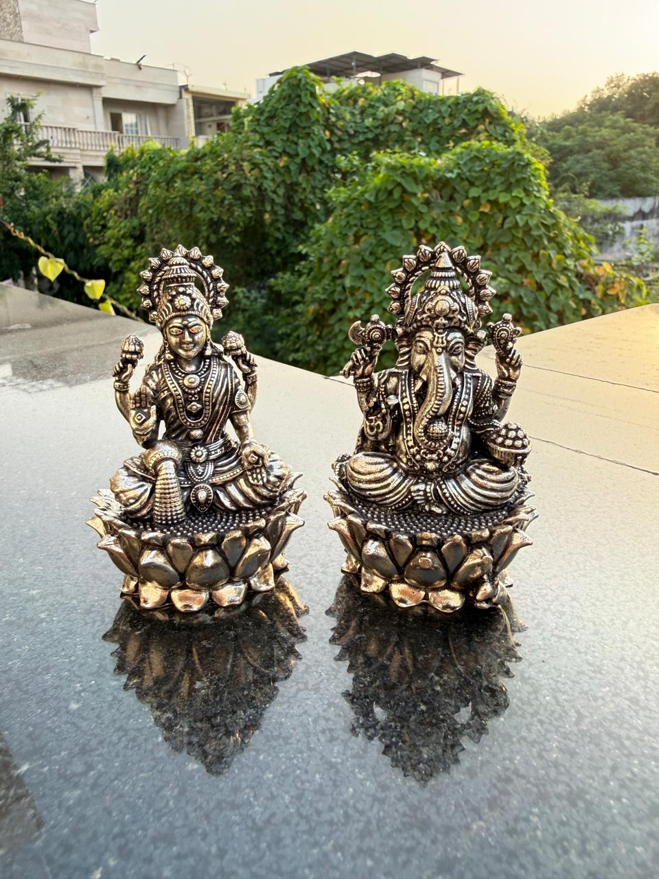 German Silver Ganesh Kalash with Lakshmi Ganesh Idol – Diwali & Housewarming Pooja Décor