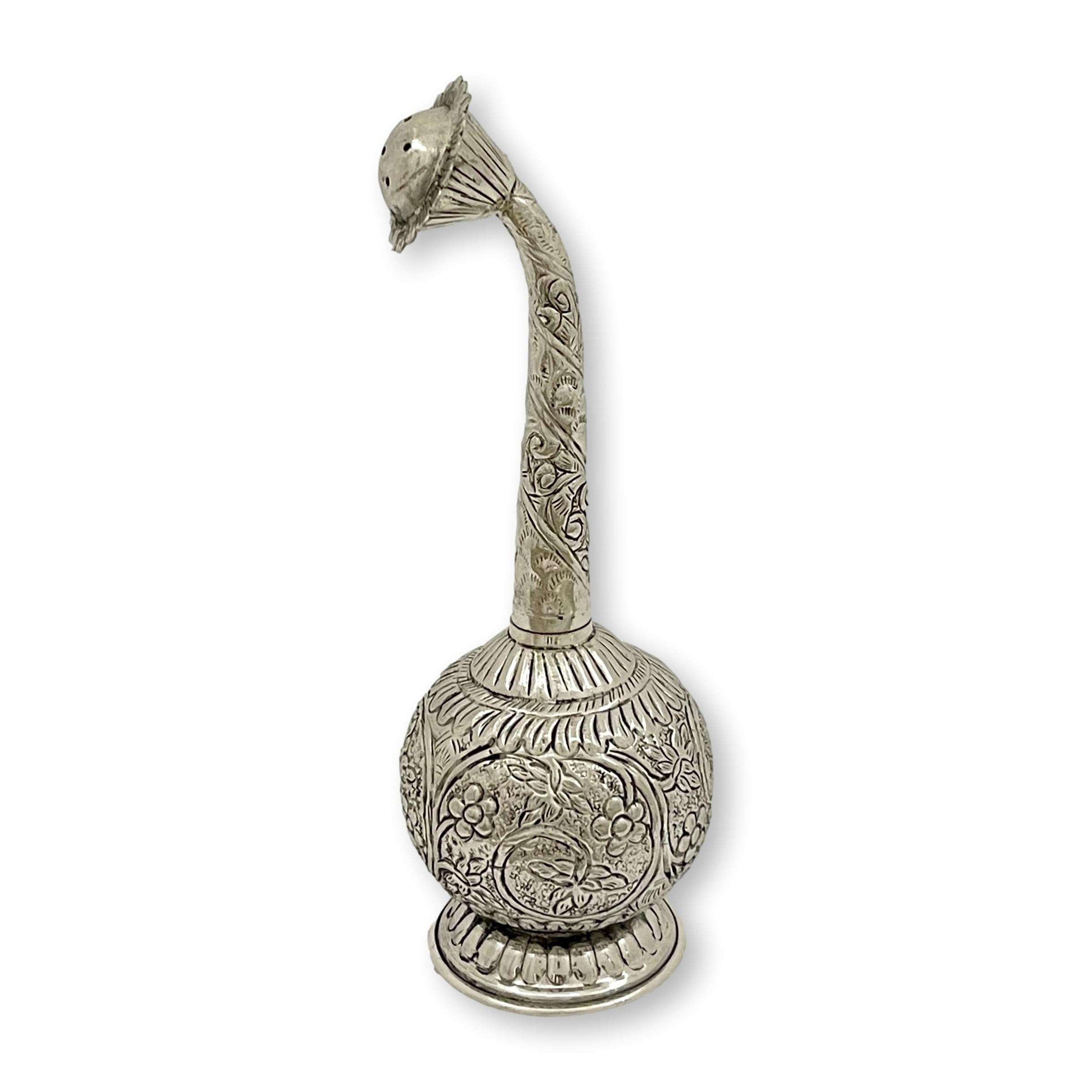 German Silver Fully Carved Rose Water Dispenser – Elegant Pooja & Festive Décor
