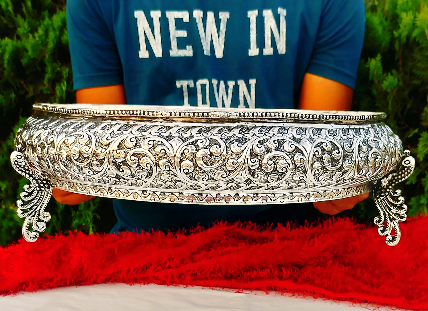 Antique German silver heavy gauge urli bowl for snacks/fruits/tea light holder/ diwali décor/ gift item