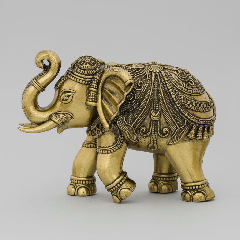 Brass Elephant Trunk up Statue/haathi for Home décor/Office décor/Gift Item