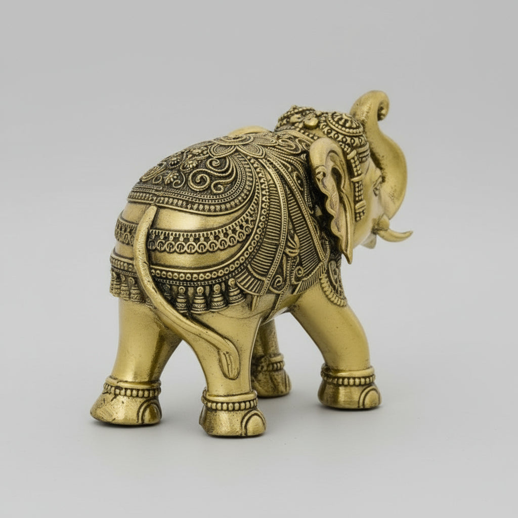 Brass Elephant Trunk up Statue/haathi for Home décor/Office décor/Gift Item