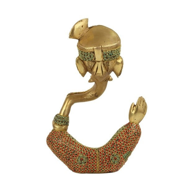 indiancraftsbykanika Brass with Stone Work Hawai Ganesh Statue for Home décor/Office/Temple/Gift Item.
