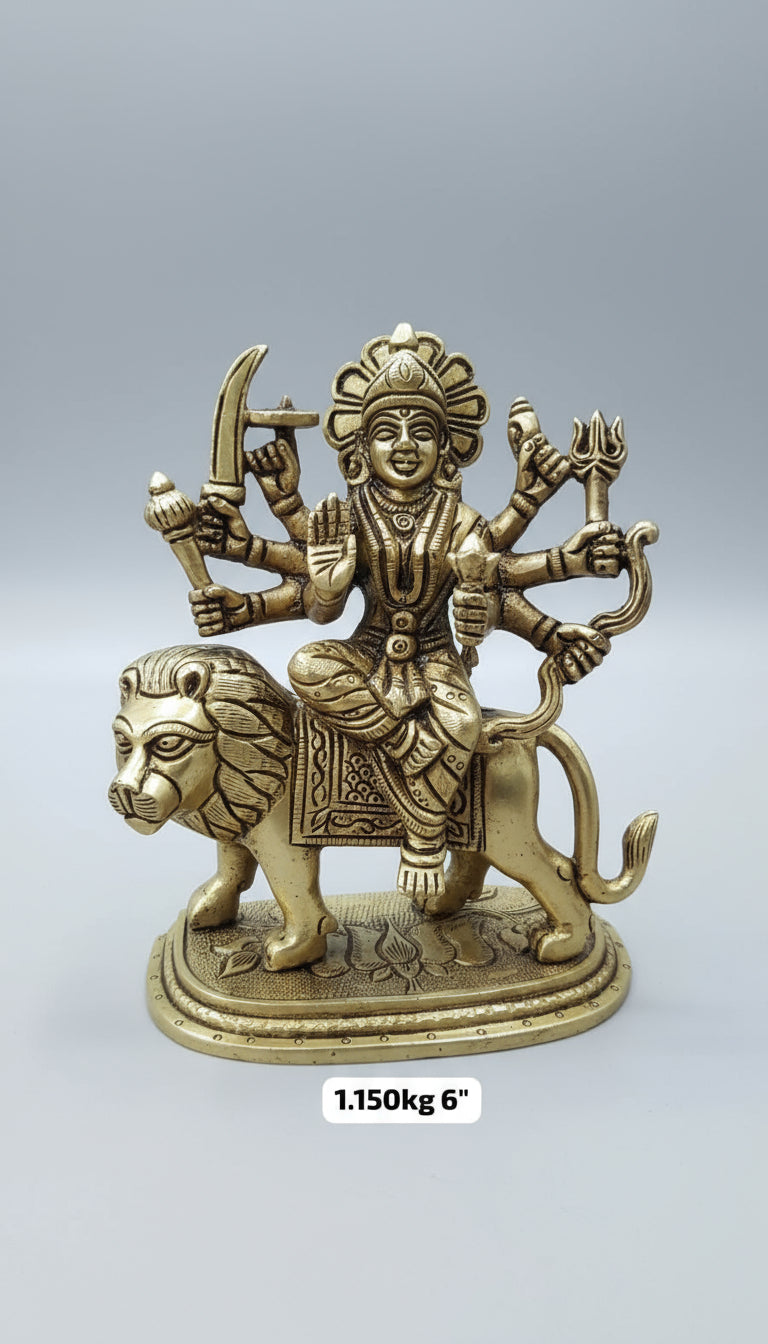 Brass maa Durga Goddess Statue showpiece Idol for Home décor/Gift Item/Temple, Golden
