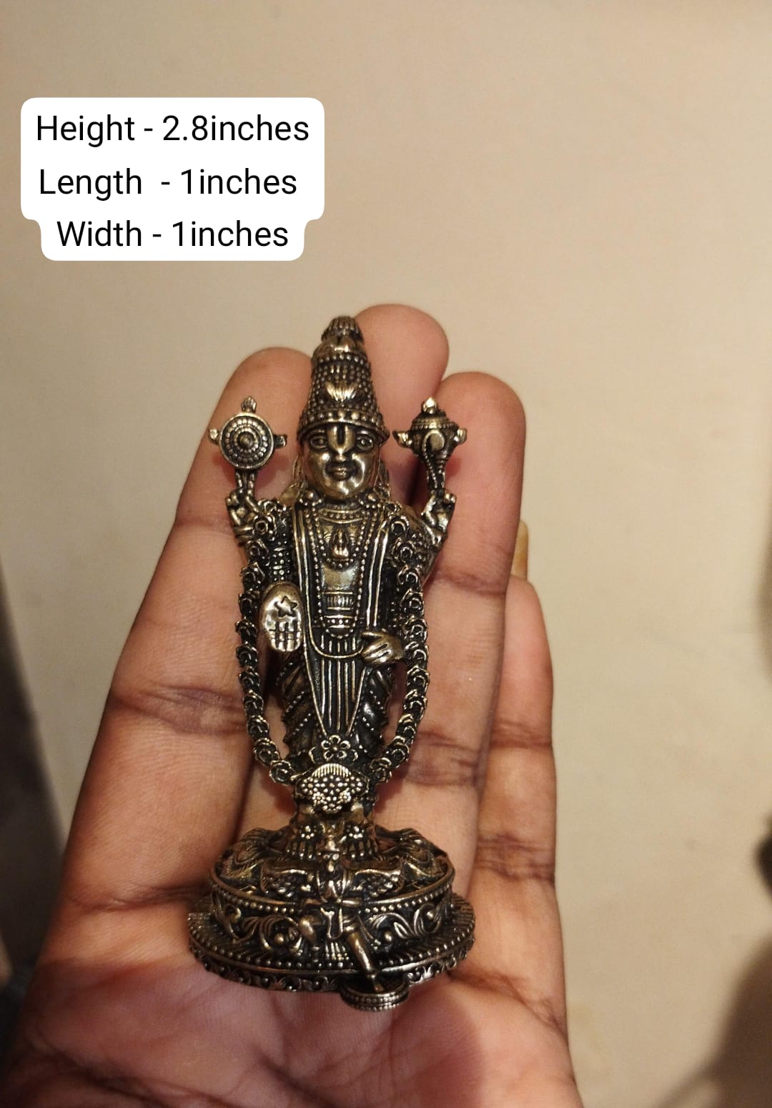 Handcrafted Brass Small Balaji Statue – Divine Home Decor & Spiritual Gift.