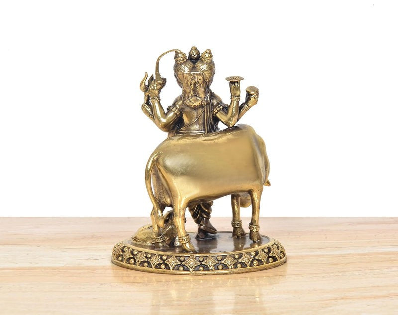 Bronze Dattatreya Idol 6" – Sacred Hindu Deity Statue for Pooja, Meditation & Home Décor,