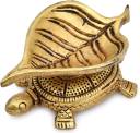 Brass Set of 4 Leaf Tortoise Diya Set for Home Decor/ Housewarming/ Festival/Gift Item
