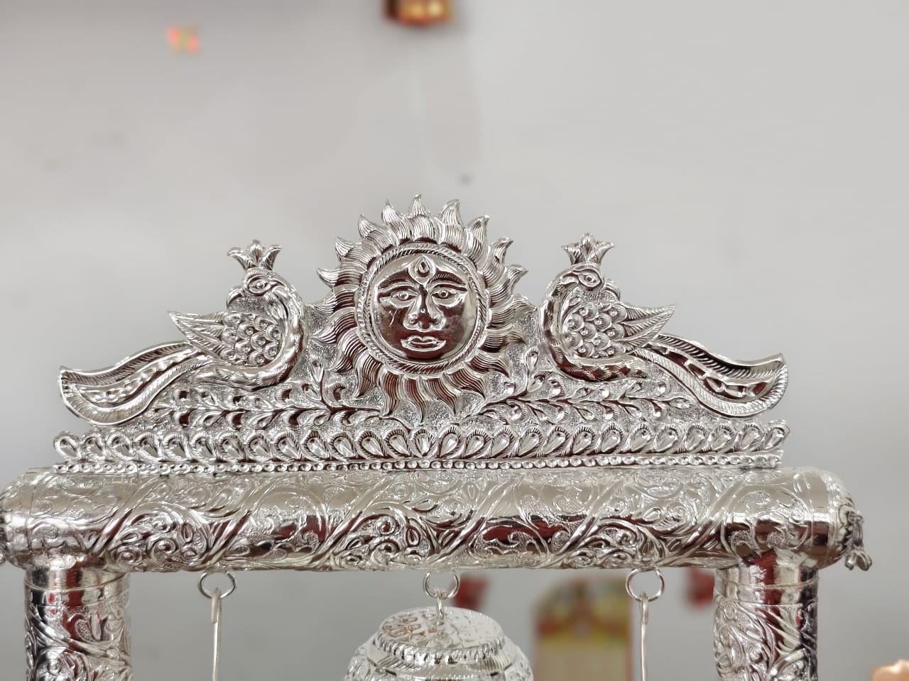 german silver jhula/swing for laddu gopal / ganesh idol for home temple