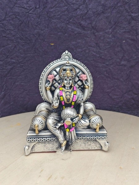 antique finish german silver lakshmi idol for home décor/ gift item