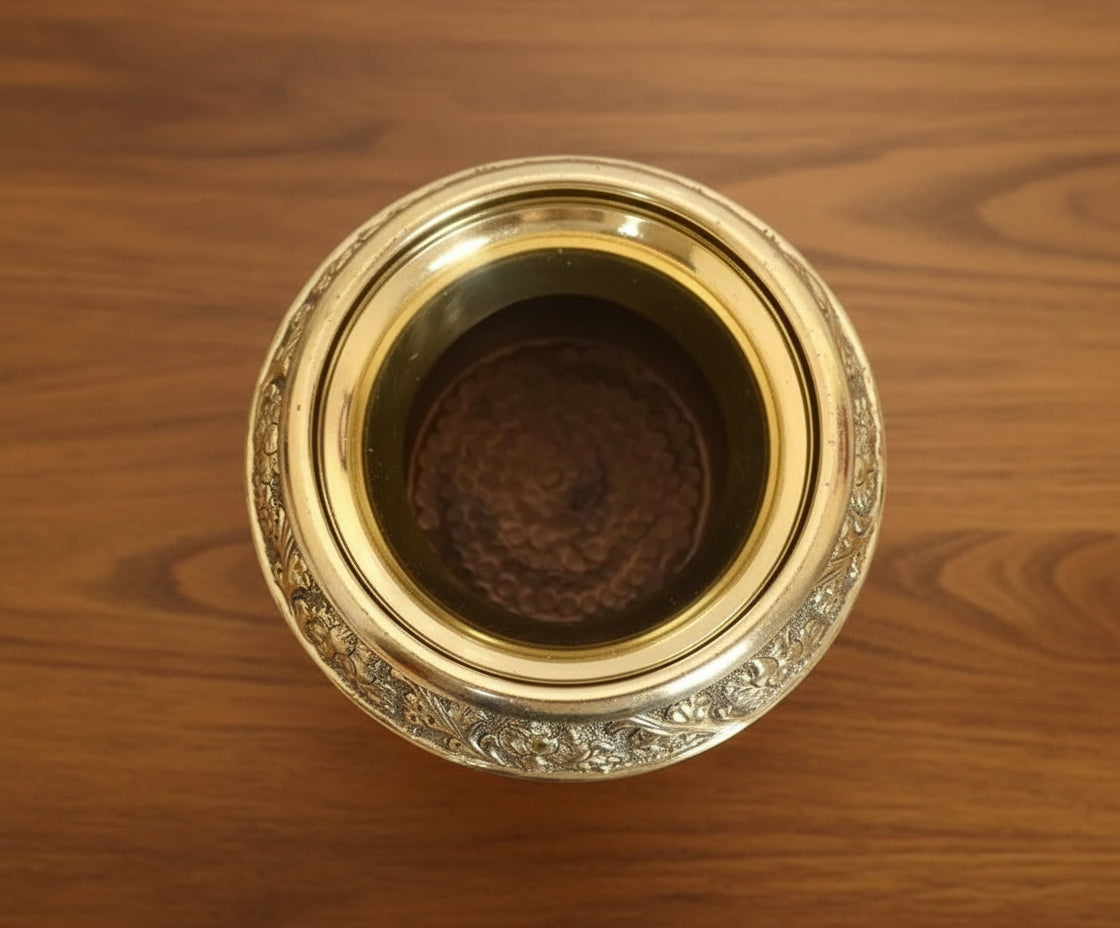 Bronze Ashta Lakshmi Kalash – 6" Pooja Pot for Housewarming & Diwali Rituals